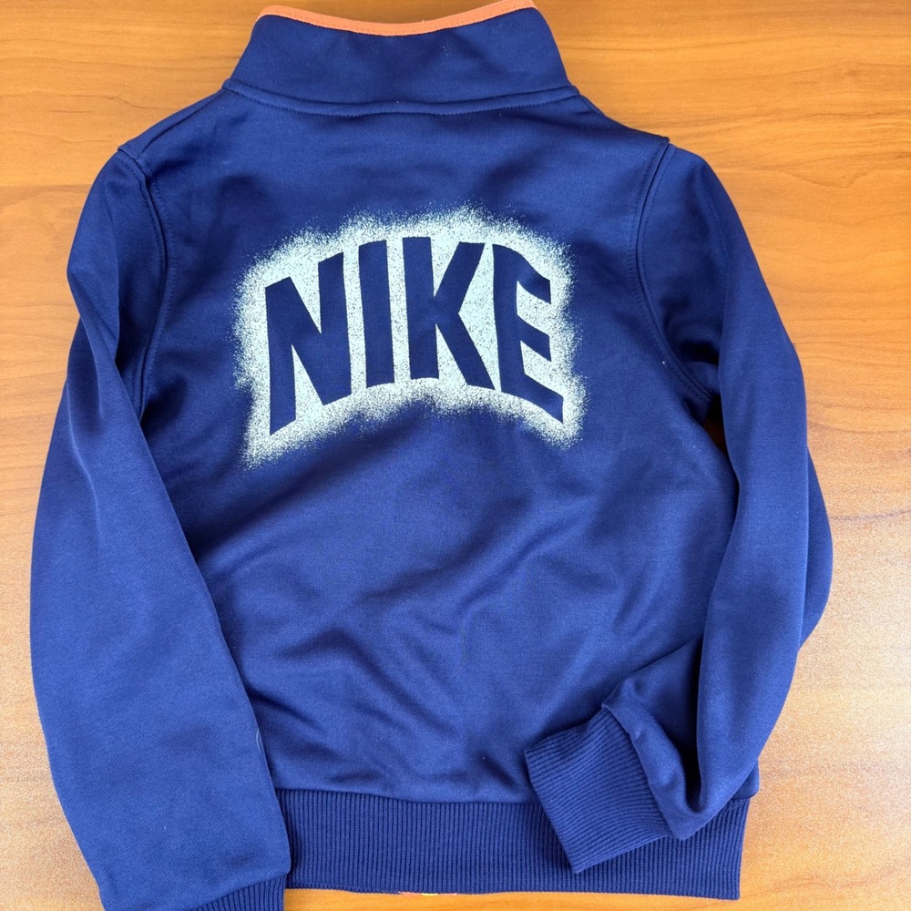 Nike Boys 2-Piece Tracksuit Set Midnight‎ Navy Orange 86M510-U90 Size 4 NEW - Picture 6 of 10